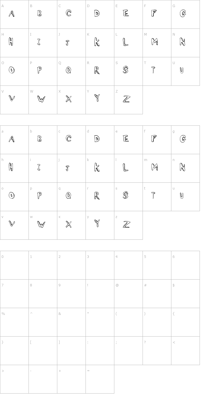 Character Map Oh Ashy Font