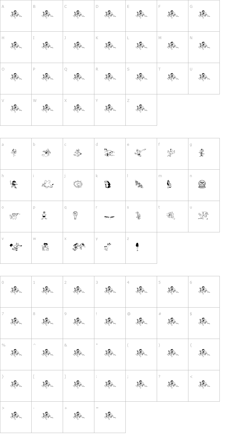 Character Map Ohno Font