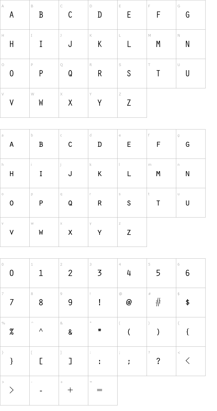 Character Map OratorStd Font