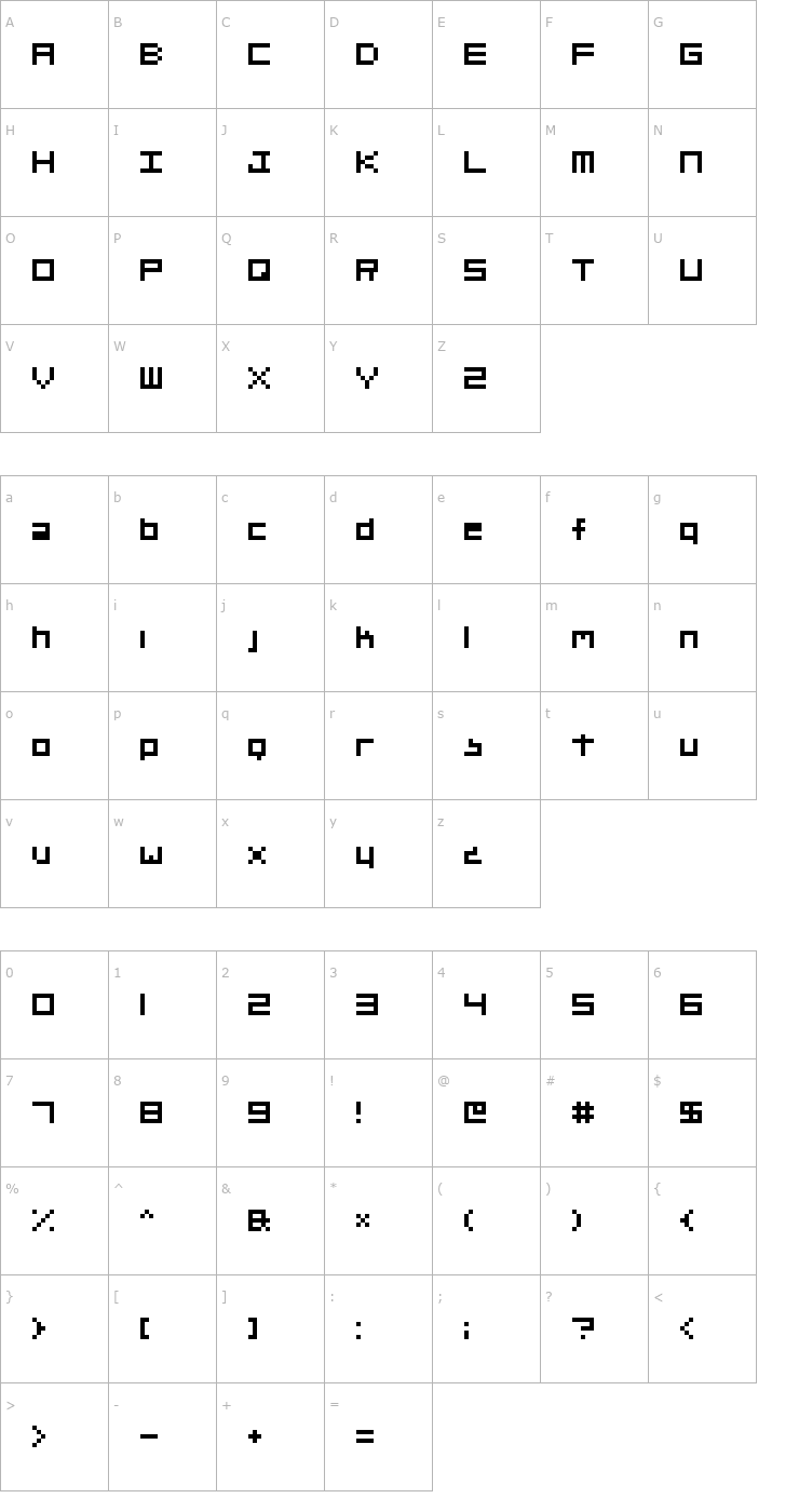 Character Map Org_v01 Font