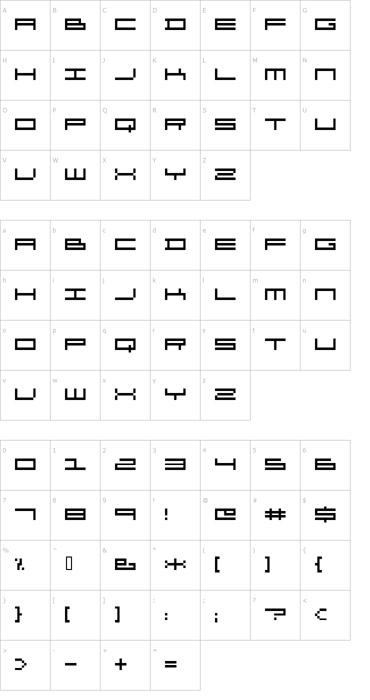 Character Map Organ Font