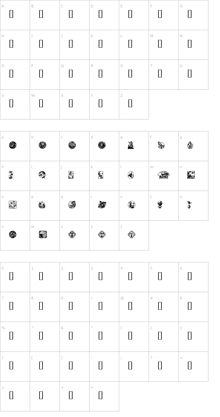 Character Map Oriental View Font