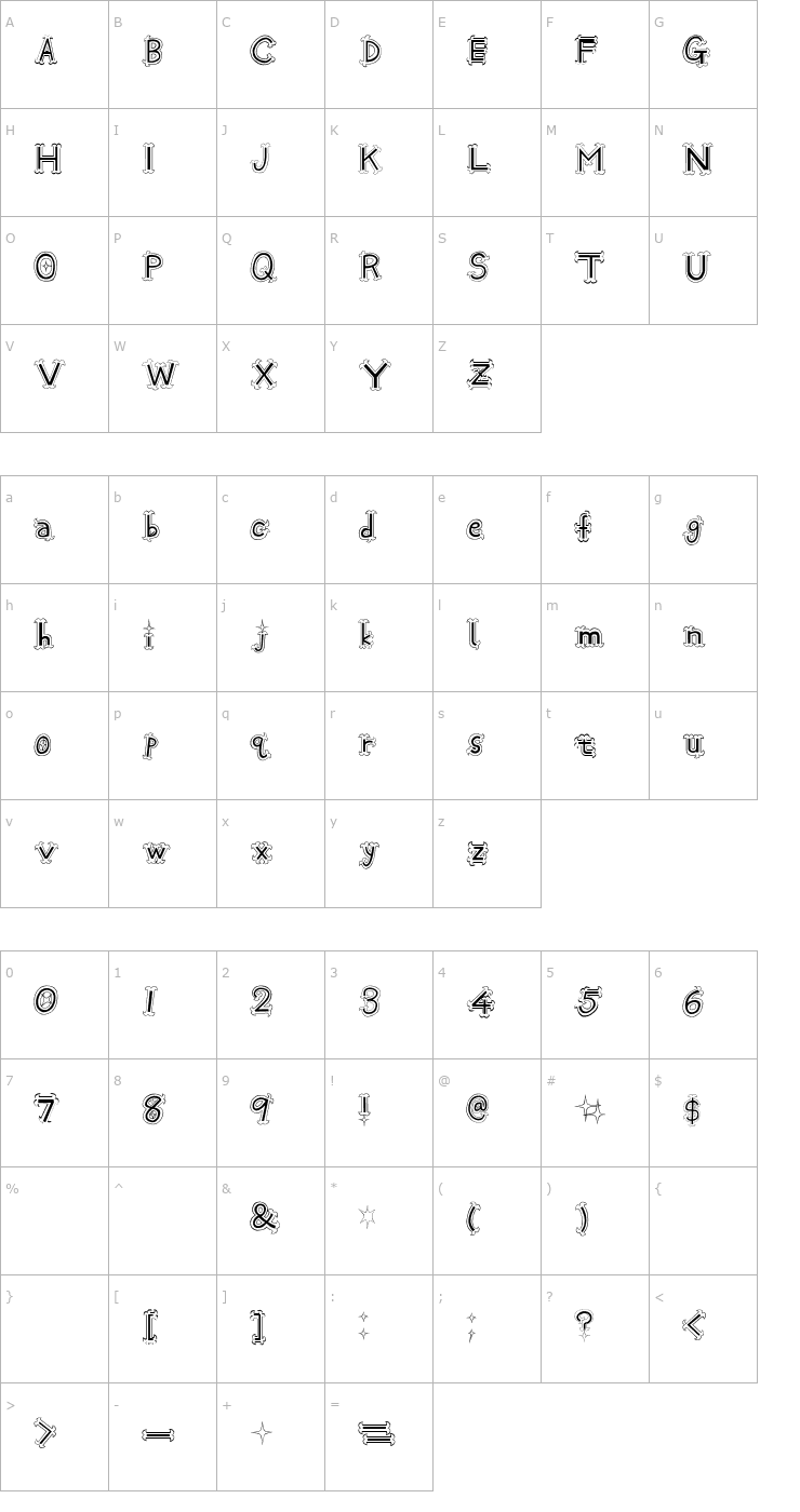 Character Map Oshare Font