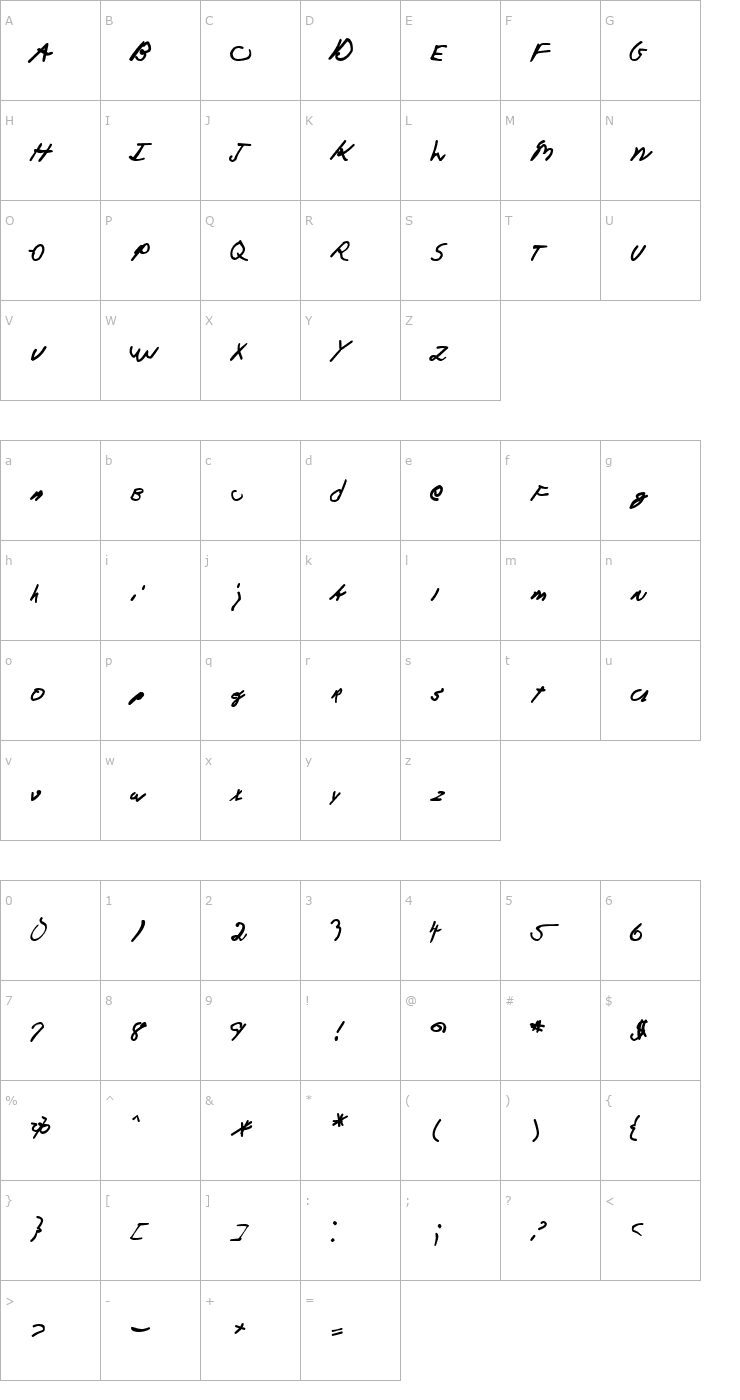 Character Map Oswald Conspiracy Font