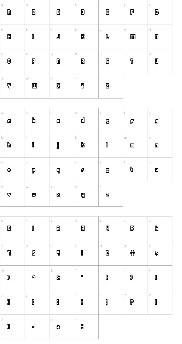 Character Map Outlands Font