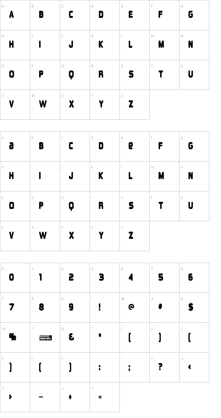 Character Map Overload Font