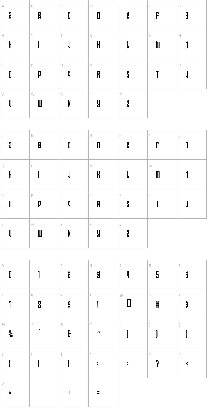 Character Map Ozone Layer Font