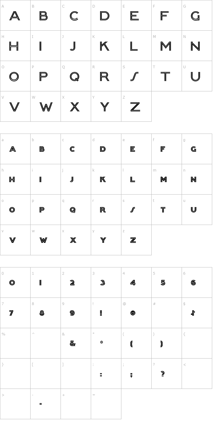 Character Map PackardClipperNF Font