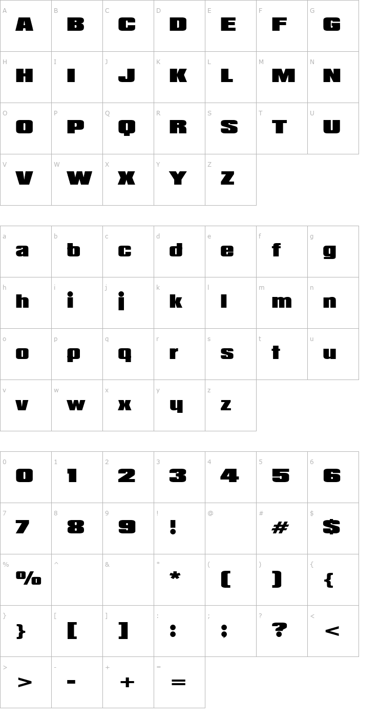 Character Map Padaloma Font