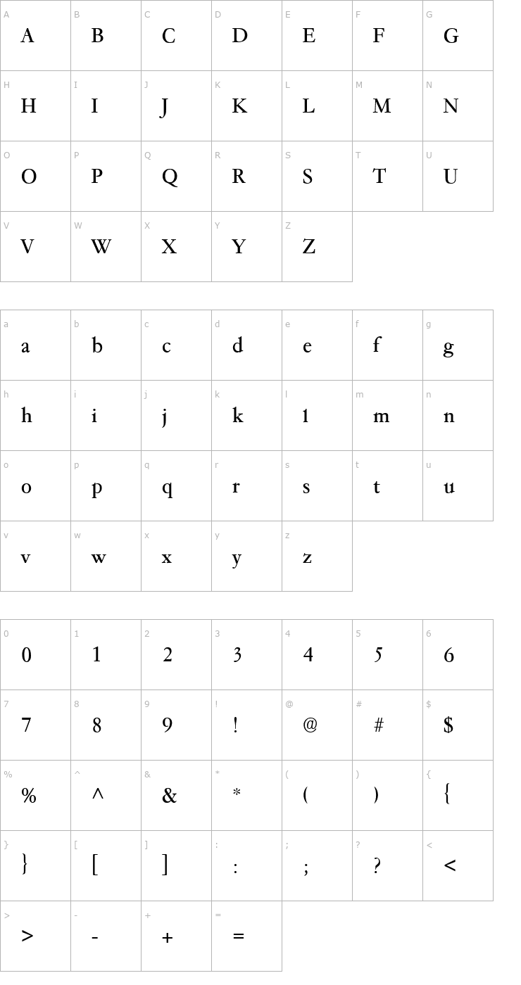 Character Map Paramount Regular Font