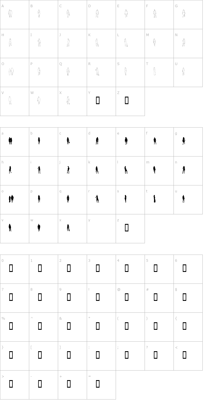 Character Map Passarela Font