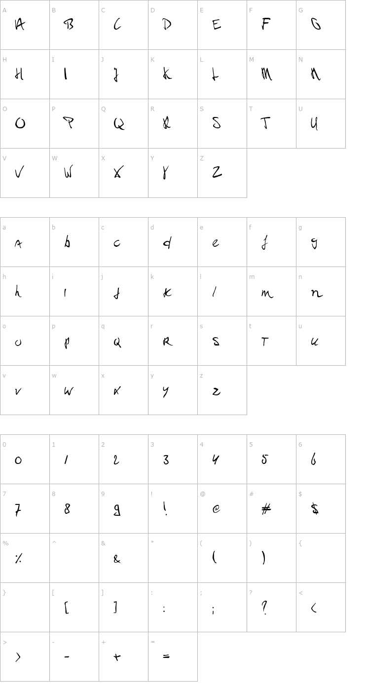 Character Map Paul PC Font