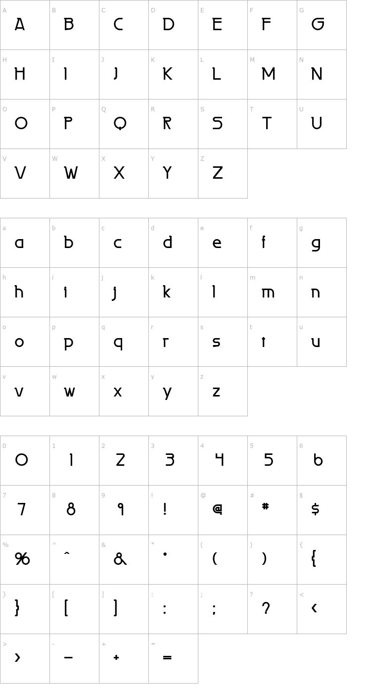 Character Map Persia Bold Font