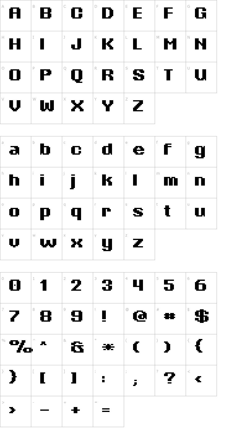 Character Map Phatone Font