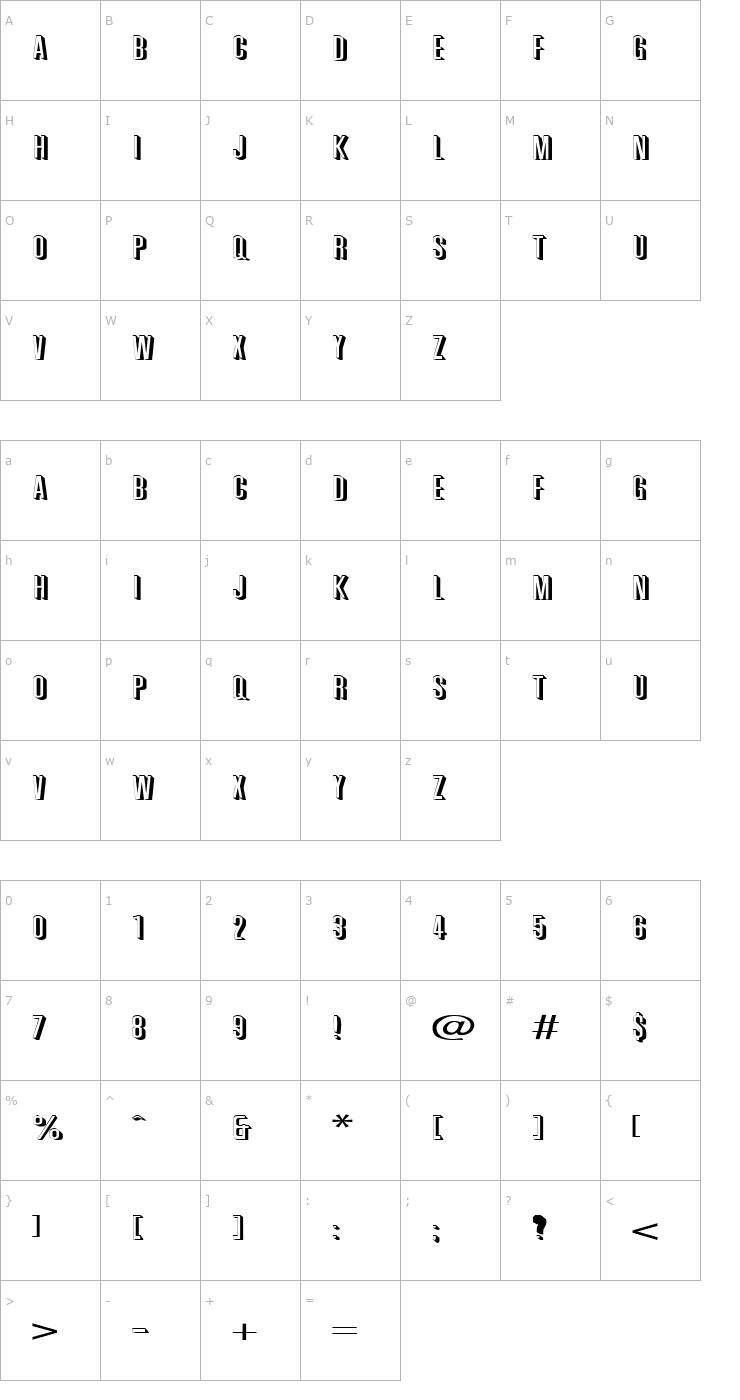 Character Map Phoenix Extended Normal Font