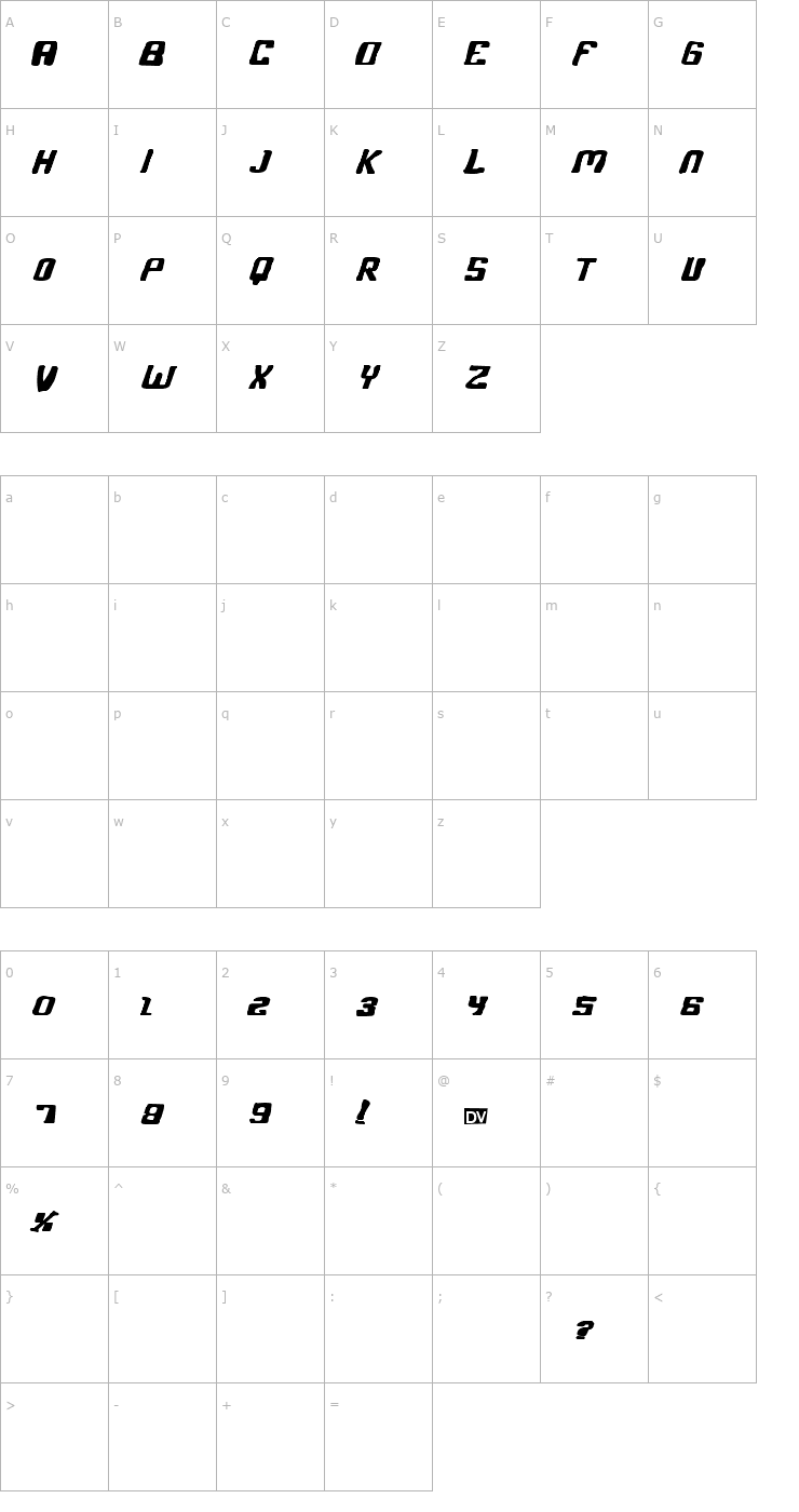 Character Map phonebook nubby Font