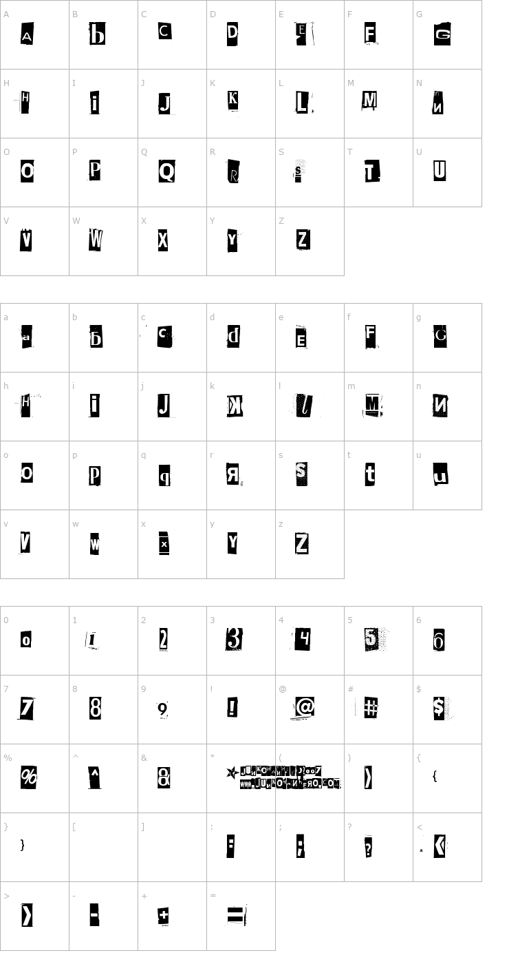 Character Map Phorssa Font