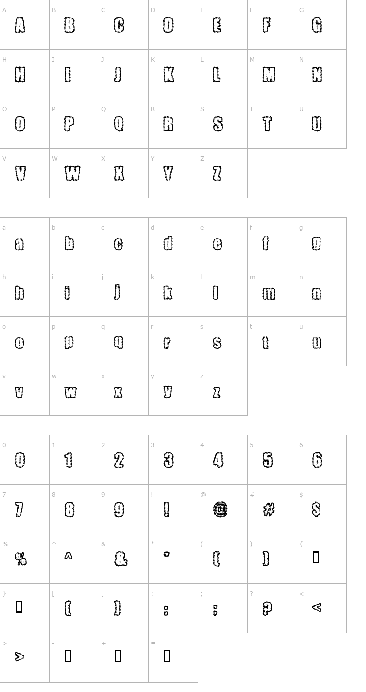 Character Map Pinniepoker Font