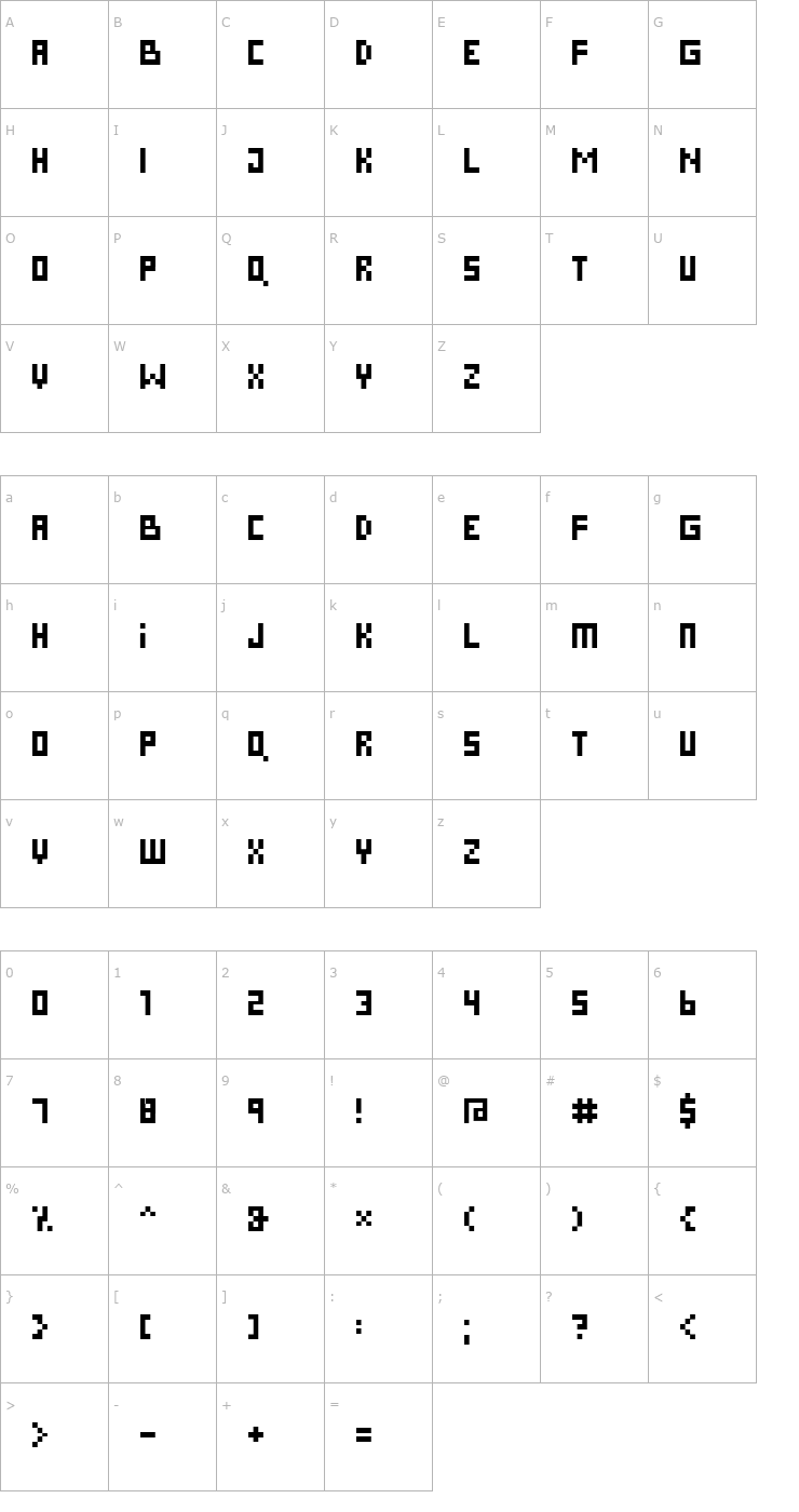 Character Map Pixies Font