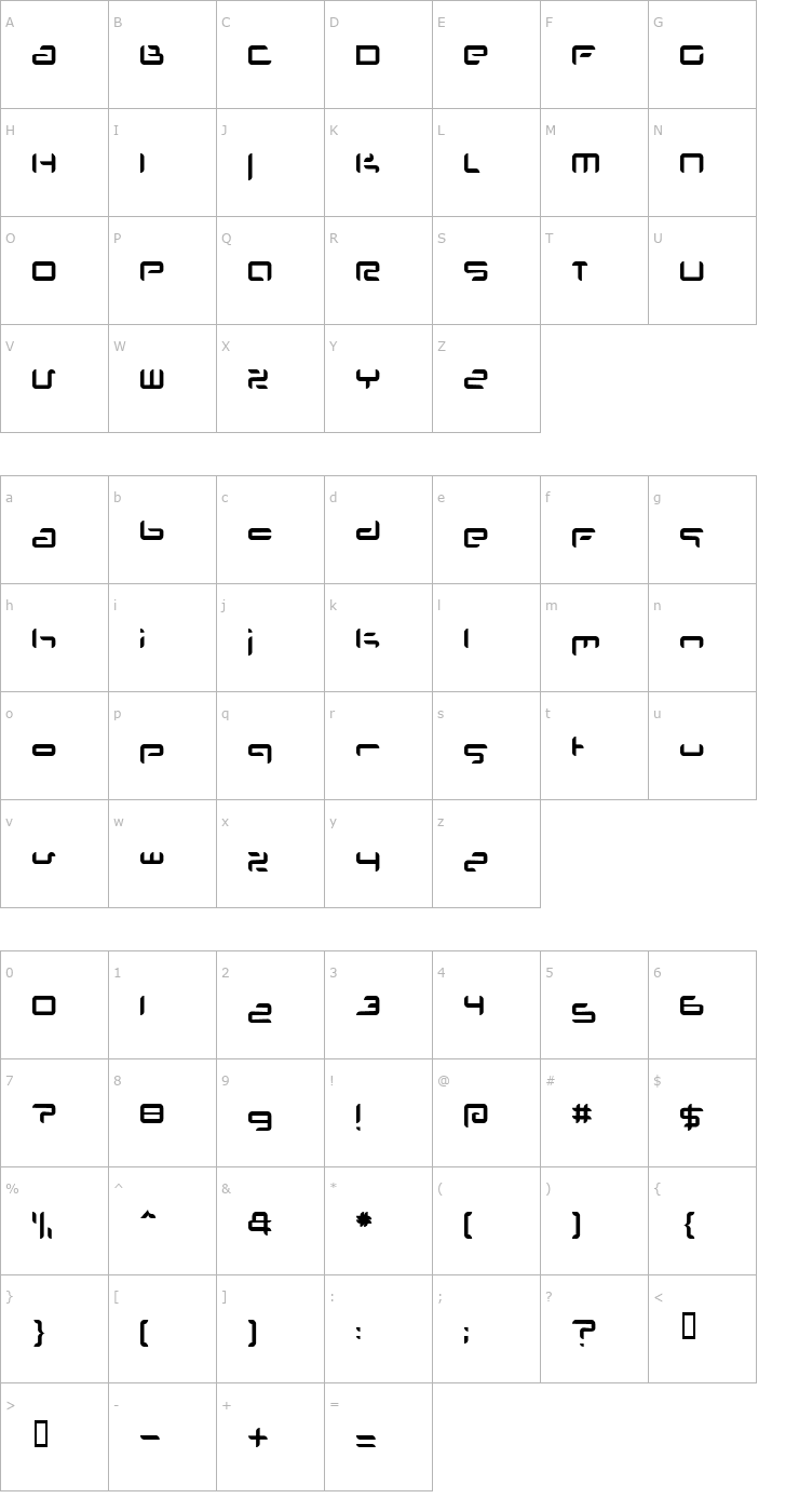 Character Map Planet Space Font