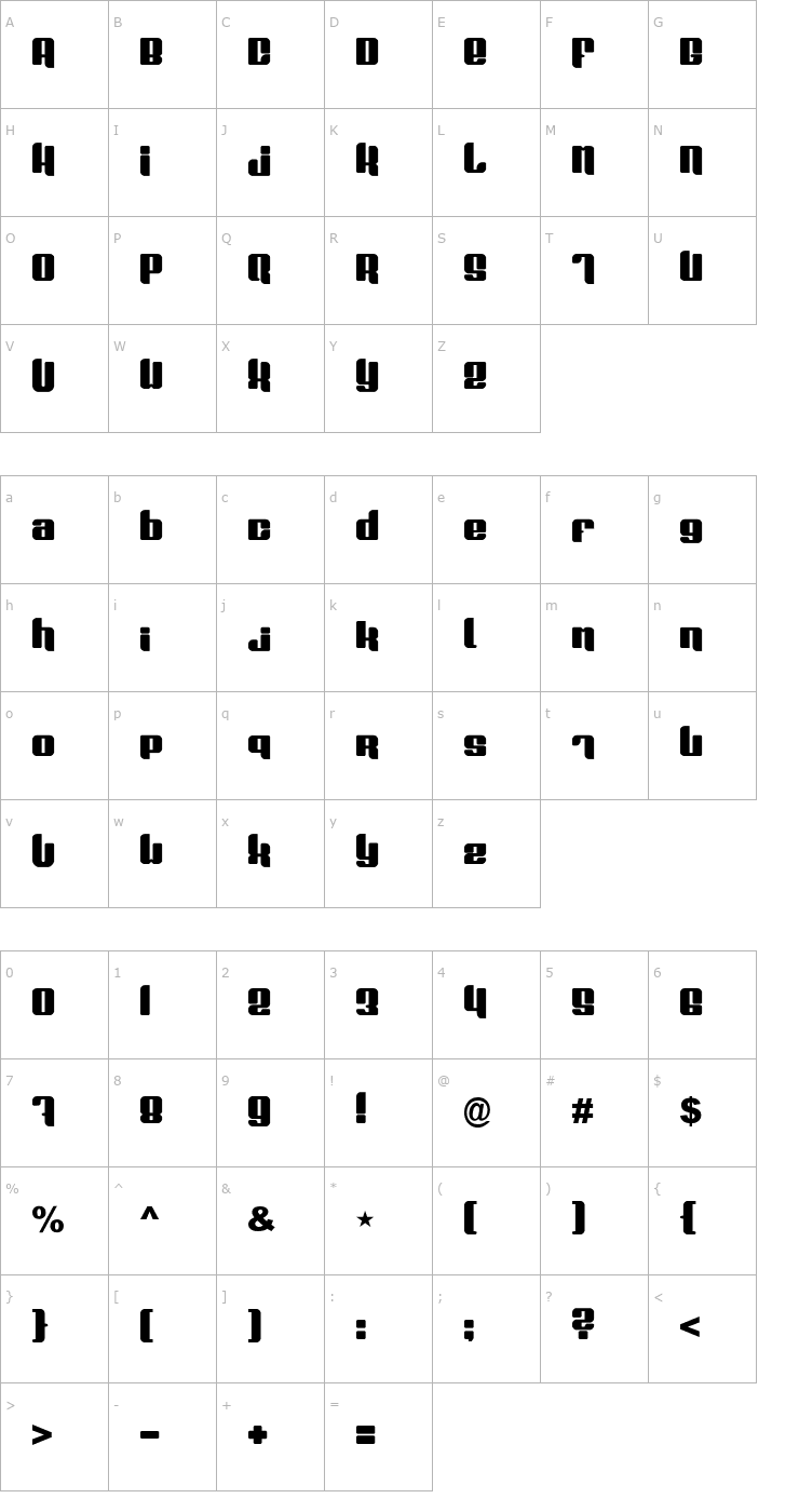 Character Map Plasmafuzion Font