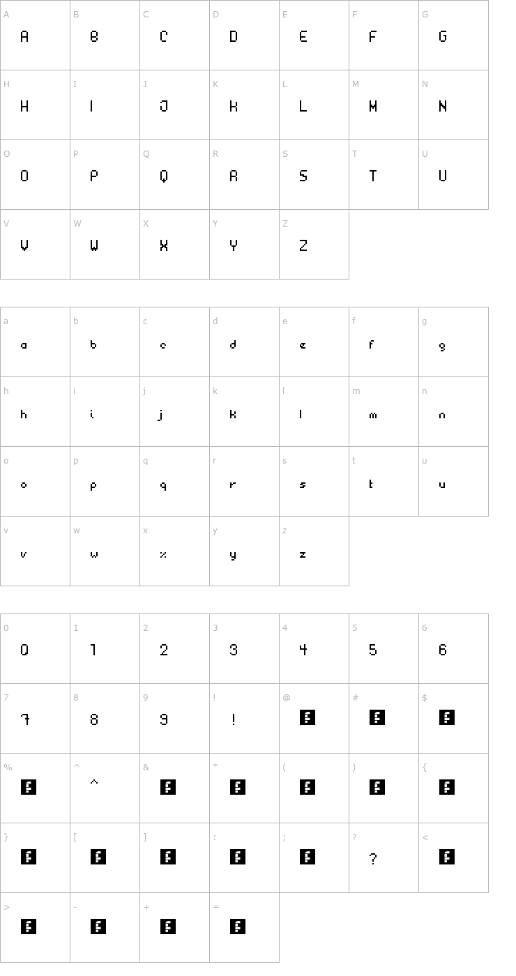 Character Map Plastica Font