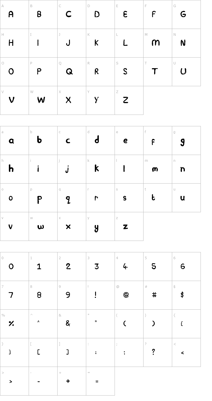 Character Map Plasticine Font