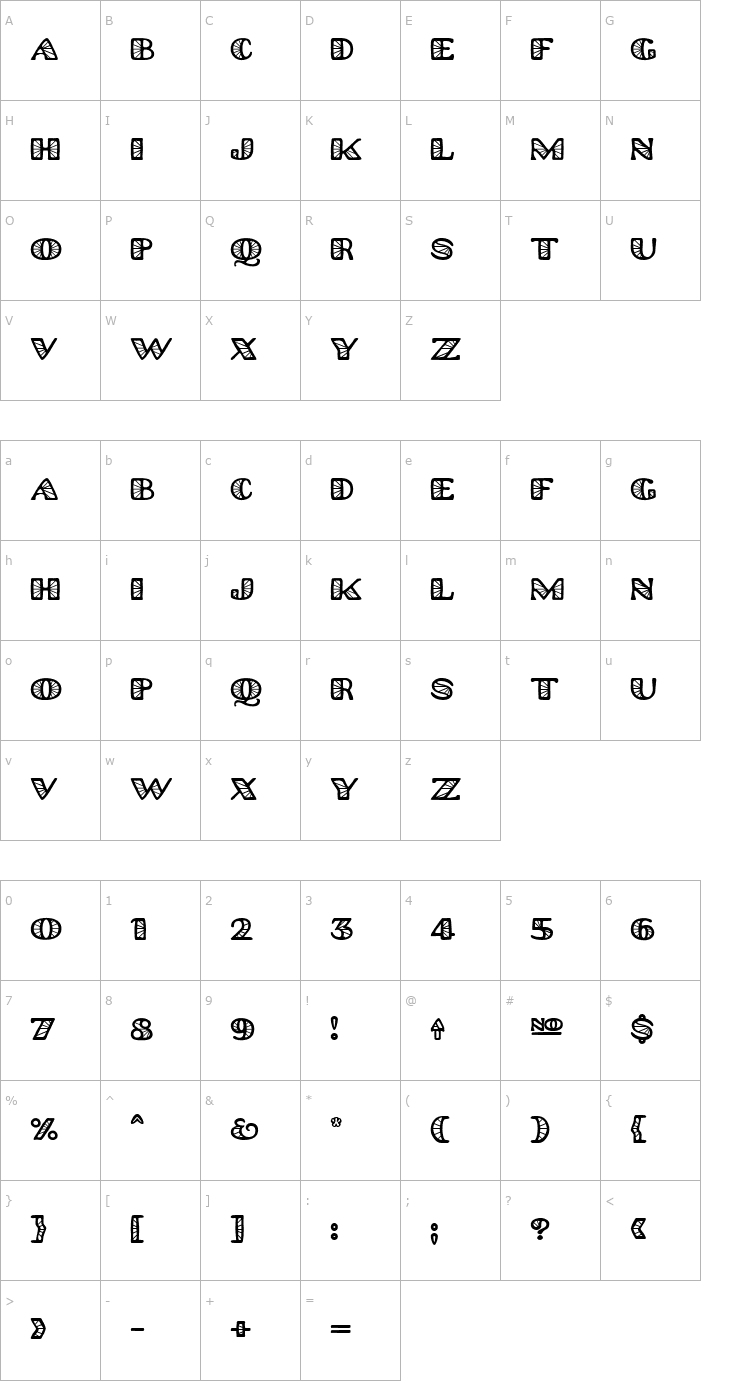 Character Map Platinum Hub Caps Spoked Font