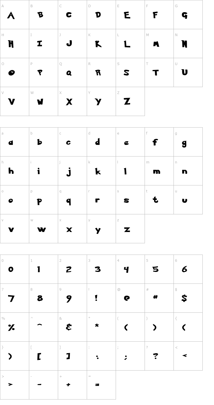 Character Map Pokemon Normal Font