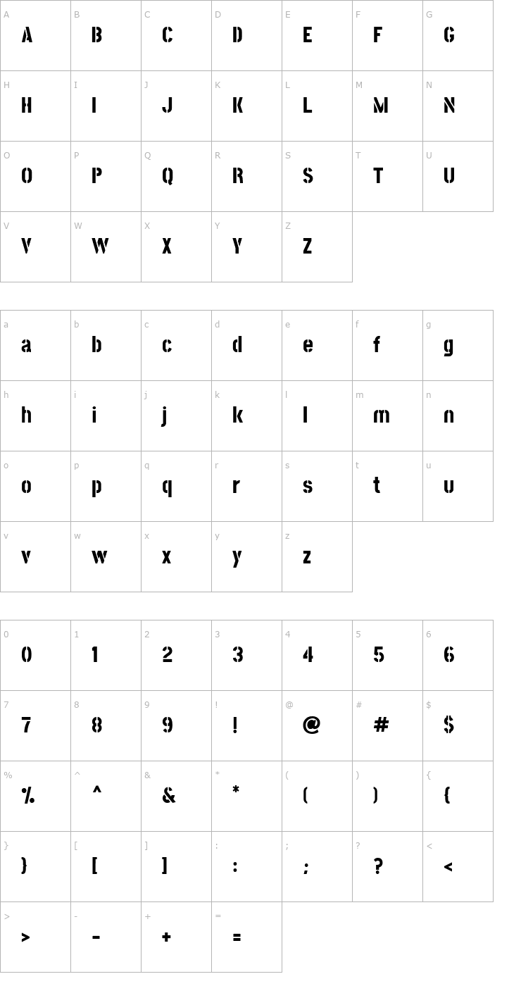 Character Map Post No Bills Jaffna ExtraBold Font