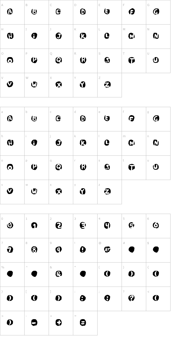 Character Map Potassium Scandal Font