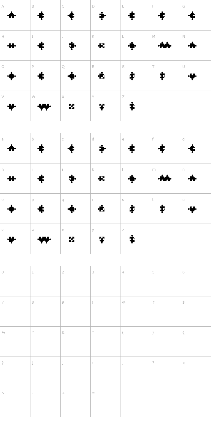 Character Map Puzzle by roci Font