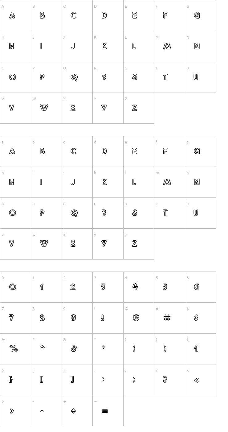 Character Map Quantum Font