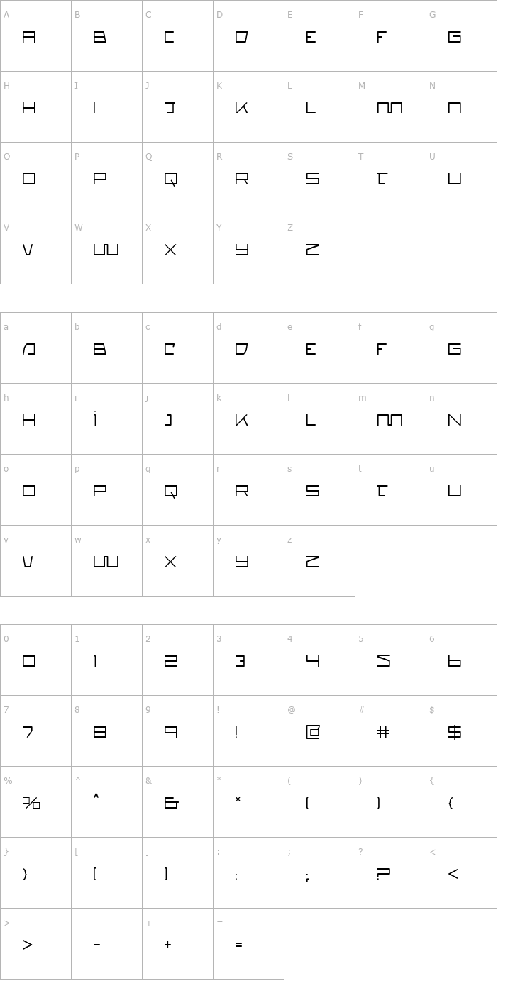 Character Map Quasitron Font