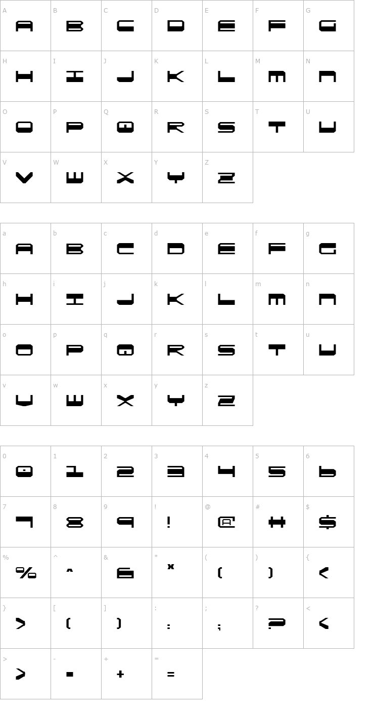 Character Map QuickGear Font