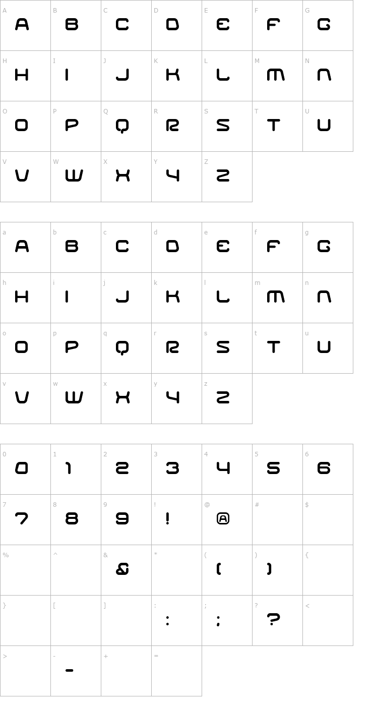 Character Map Racer Font