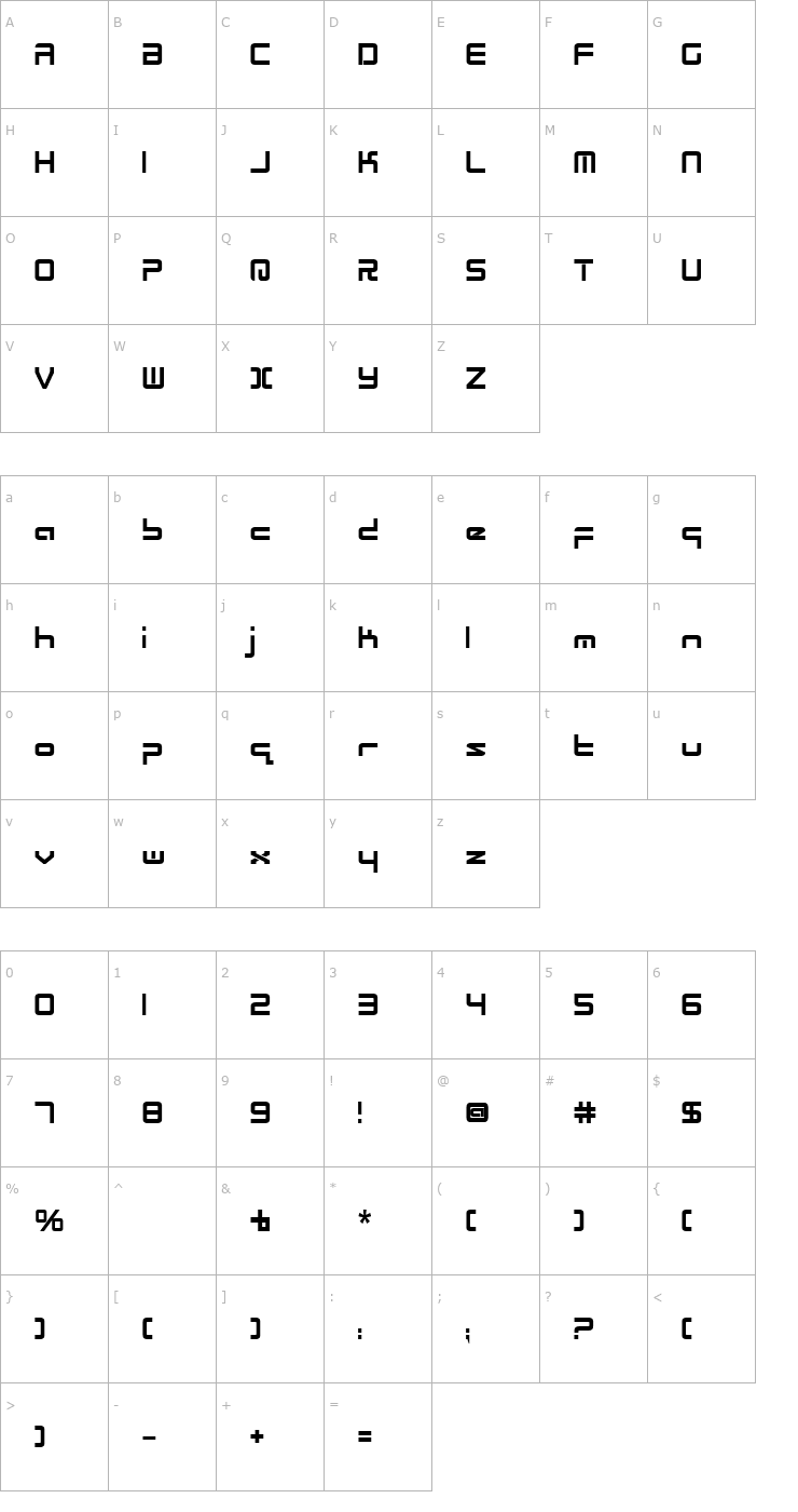 Character Map Radio Space Bold Font