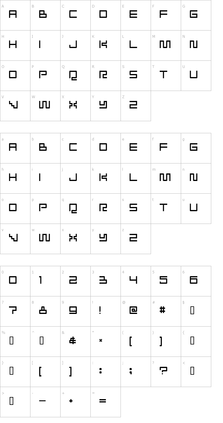 Character Map Radioaktivitet Font