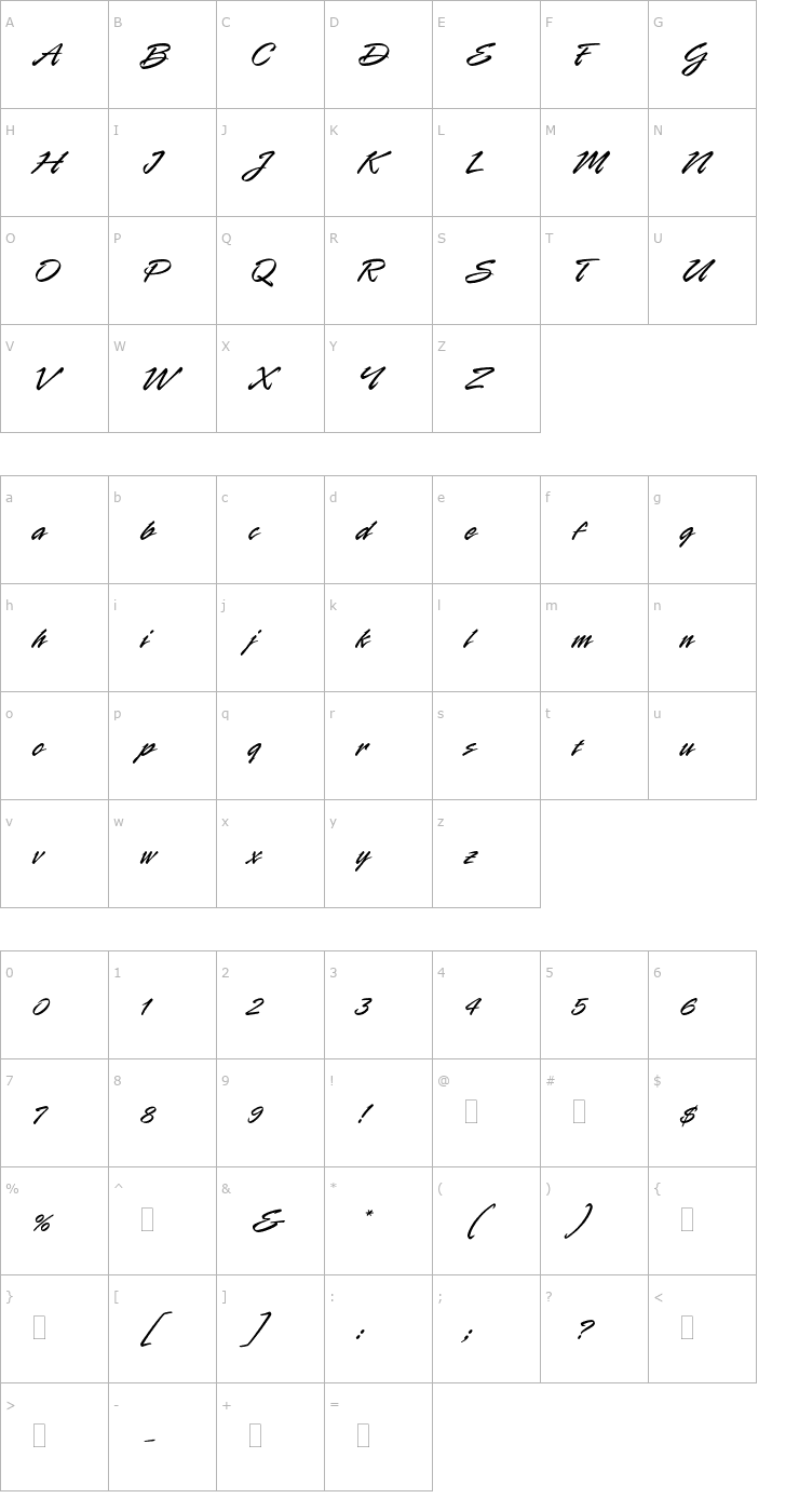 Character Map RapierPlain Font