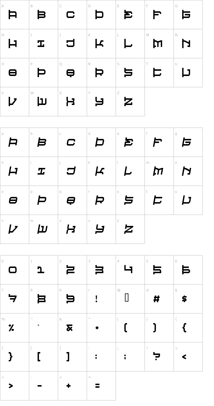 Character Map Raveheart Font