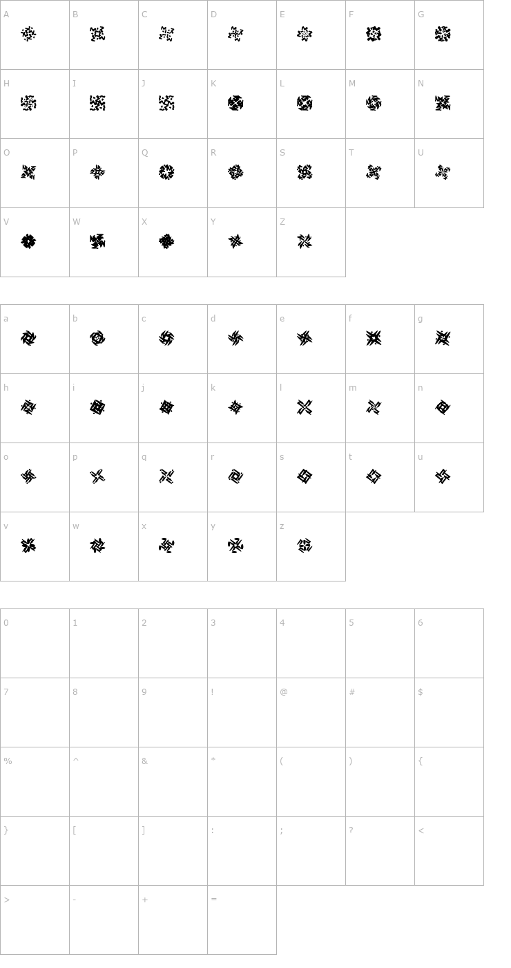 Character Map Reboot1 Font