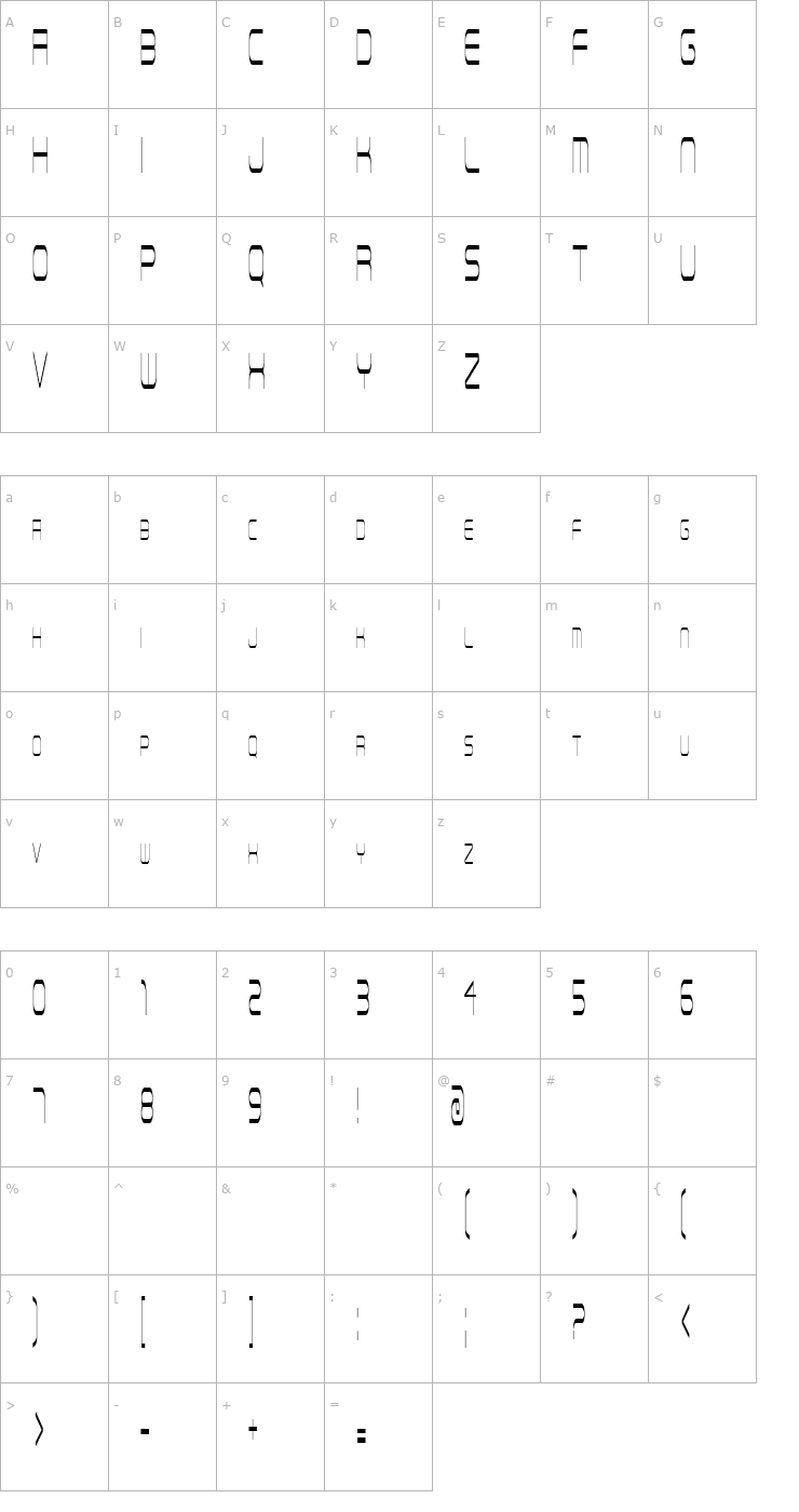 Character Map Reconnaissance Mission Font