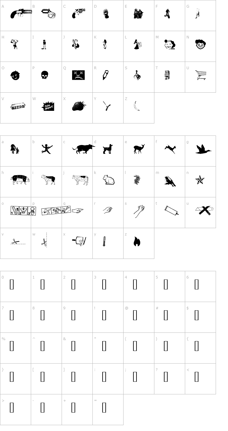 Character Map REconstructDing Font