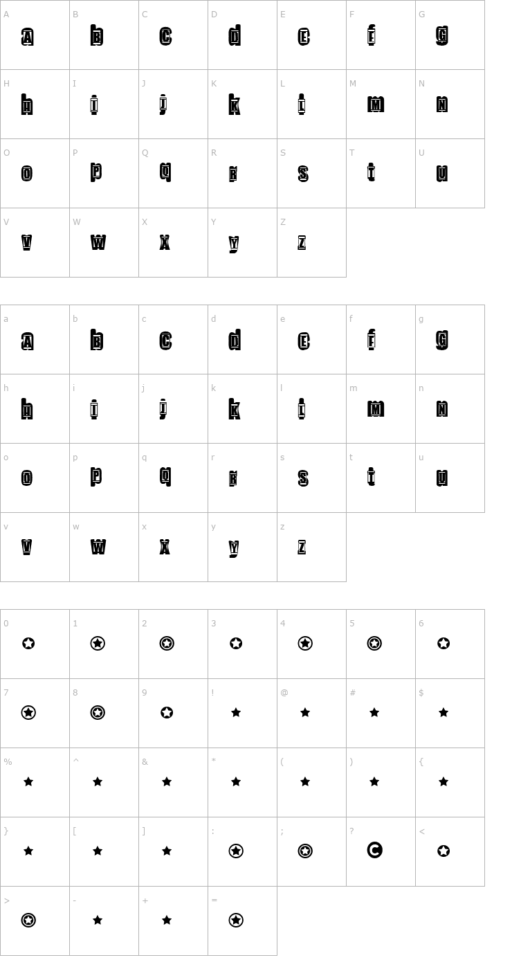 Character Map Redherring Font