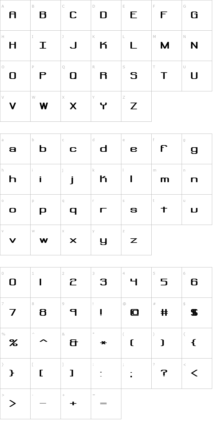 Character Map Regenerate -BRK- Font