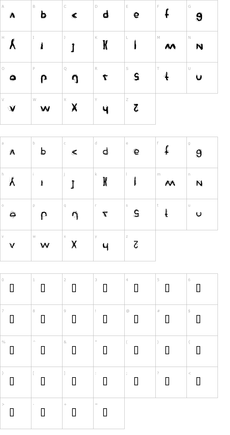 Character Map Reienhardt Font