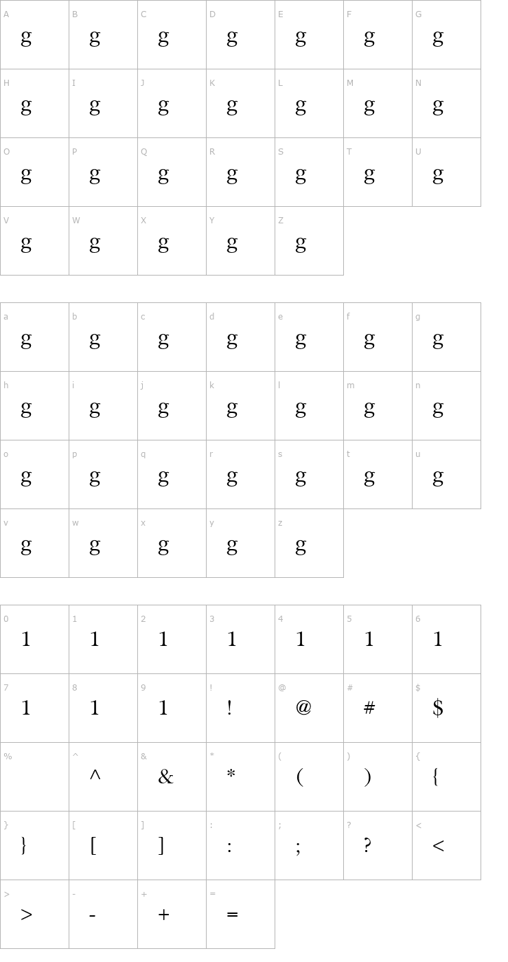 Character Map Religion-Order Font