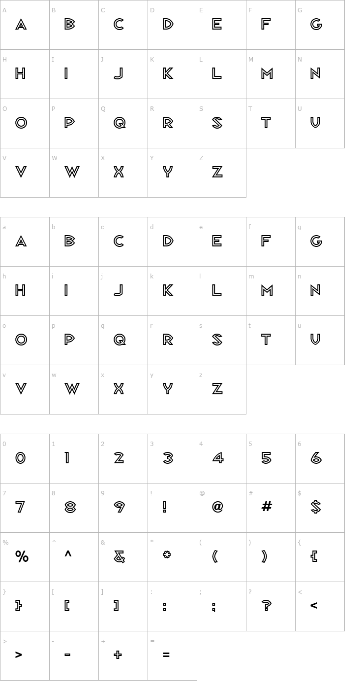 Character Map Republik Sans ICG 03 Font