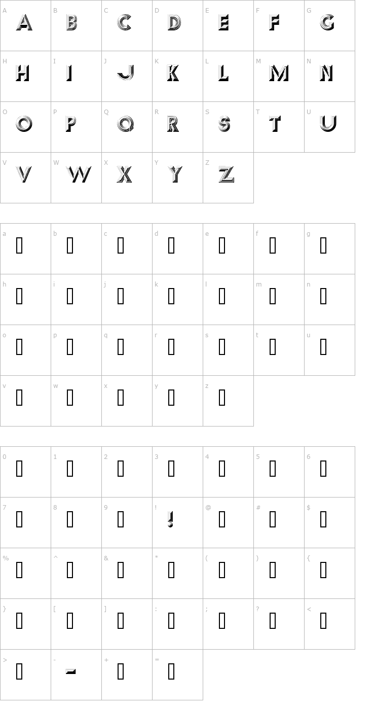 Character Map Reverb Font