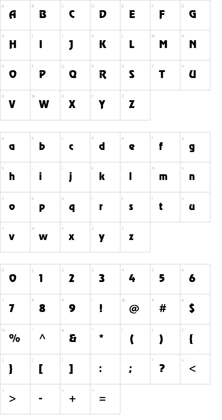 Character Map RevueStd Font